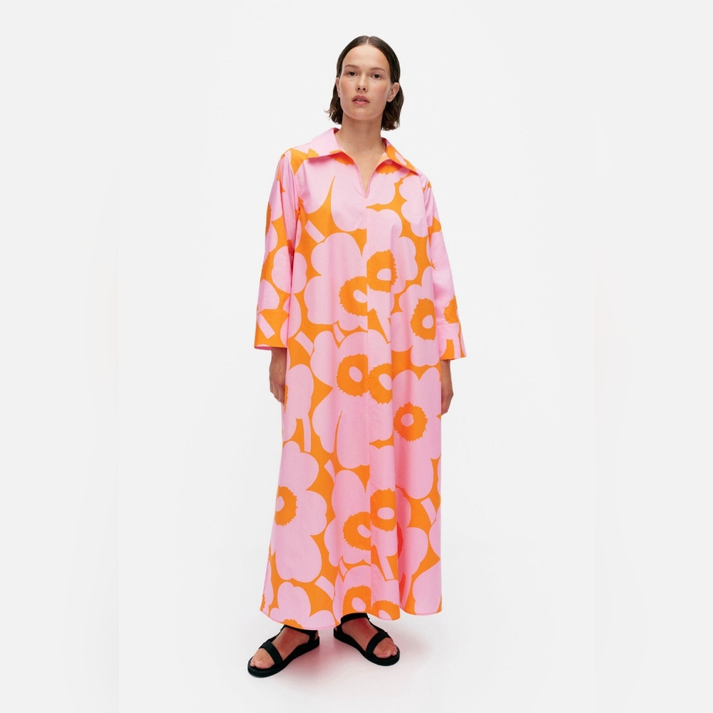 Marimekko Pink and Orange Floral Dress